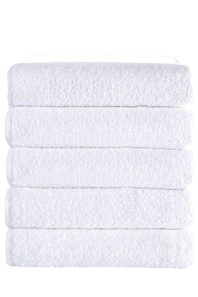 Mira Home 5 Pack Hotel Bath Towel Cotton 90X150 cm White 16/1 Avs 580 Gr
