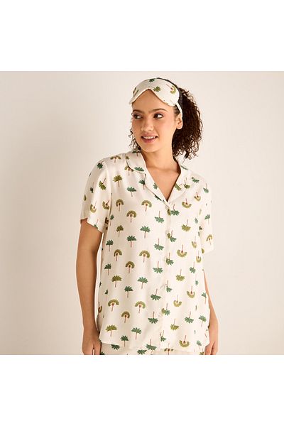 FAV Floral Print Short Sleeves Shirt and Pyjama Set
