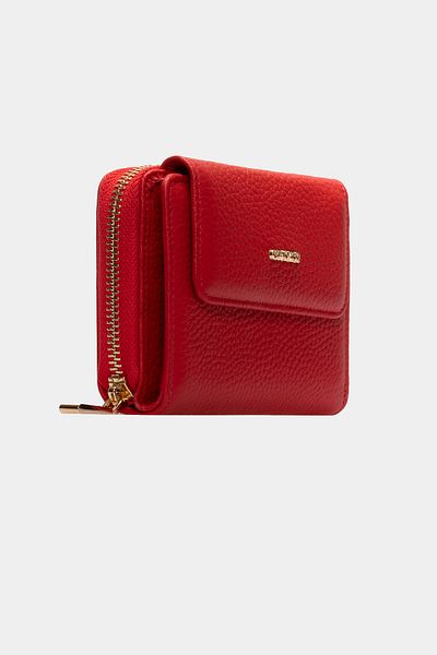 Grande 3802 Genuine Real Leather Small Women's Wallet Flother Red