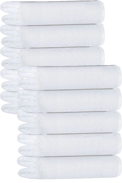 Mira Home 10 Pcs Hotel Bath Towel 100% Cotton 70X150 cm White 20/2 Ring 600 Gr