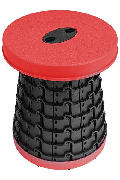 NETAVANTAJ Taburetik Katlanır Pratik Tabure Kırmızı