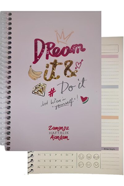 mcolor دفتر ملاحظات أسبوعي بغلاف صلب حلزوني 17x24