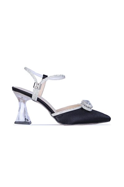 Ayakcenter Γυναικεία παπούτσια με τακούνι By1 Ayışığı Saten 7cm