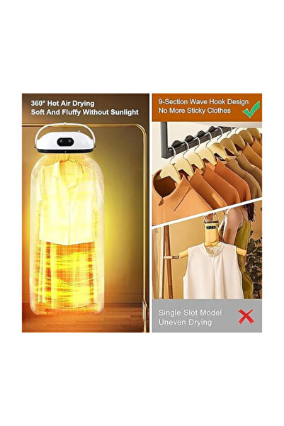 OIDIRE Portable Hanging Clothes Dryer Fully Automatic, Dual Drying Modes for All Fabrics,