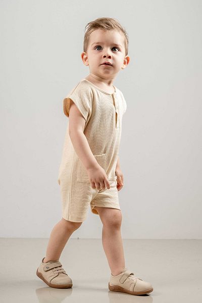 bombe Baby Kids Cream Cotton Comfortable Jumpsuit Salopet Trend Fashion Bottom Top Set