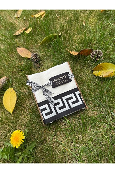 Fantastic Collection Набір подарункових рушників з бордюром та грецьким візерунком, виготовлений з оксамиту