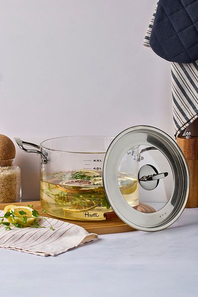 Perotti Logan Silver Lid 4.5 L Glass Pot 20X17 cm