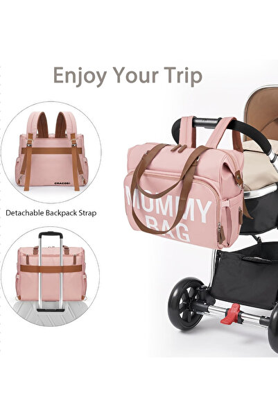 CRACOS Geanta de voiaj tip rucsac Mommy Bag, Cracos®, rezistent la apa, buzunare termice, 40x38x18 cm