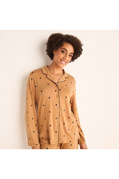 FAV Polka Dot Print Shirt and Pyjama Set