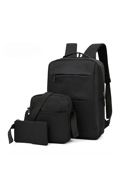 OEM Backpack Set Black, polyester, Backpack: 29 x 41 x 13 cm, Bag 20 x 22 x 5 cm, Bag 12 x 18 x 2 cm
