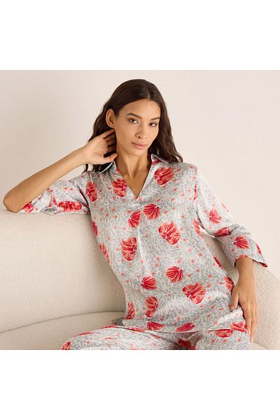 FAV Printed Collar Shirt and Pyjama Set