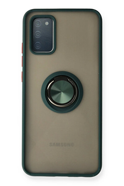 NewFace حافظة سامسونج جالاكسي A02S غطاء سيليكون مونتريال مع حلقة - أخضر 14946...