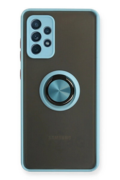 NewFace حافظة سامسونج جالاكسي A72 غطاء سيليكون مونتريال مع حلقة - أزرق ثلجي 1...