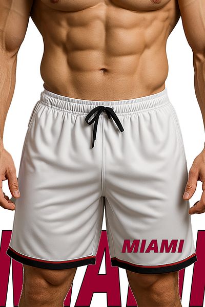 TOP GLORY Αθλητικό σορτς μπάσκετ με στάμπα Miami με τσέπες