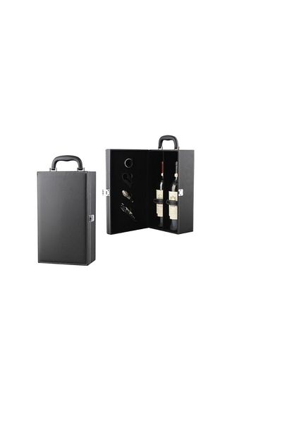 OEM Deluxe Wine Box Set, for 2 bottles, with wine accessories included, made of eco-leather