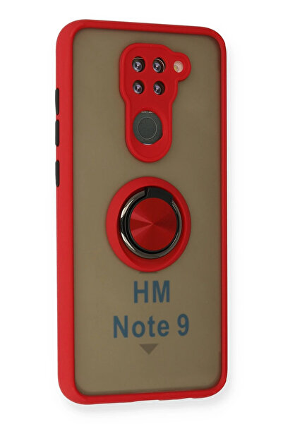 NewFace Xiaomi Redmi Note 9 Case Montreal Silicone Cover with Ring - Red Sptgl