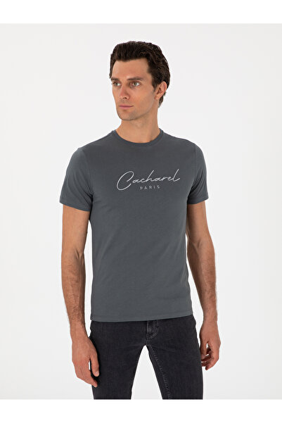 Cacharel Antrasit Slim Fit Bisiklet Yaka T-shirt 50310035-VR006