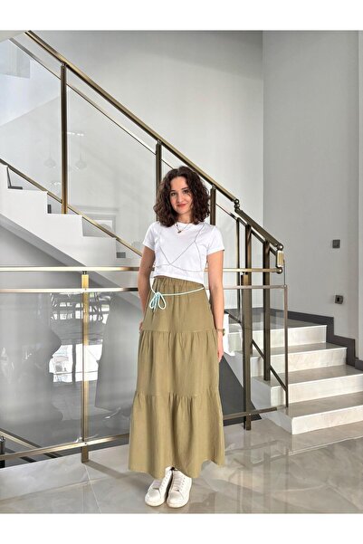 Butik Pinterest Вірусний підкладковий мусліновий спідниця