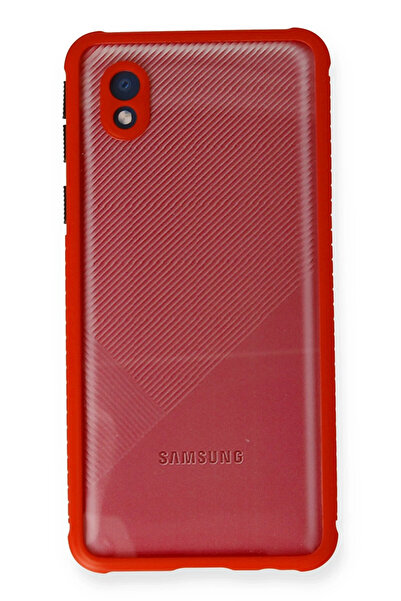 NewFace Samsung Galaxy A01 Core Case Miami Transparent Silicone - Red 1494945709