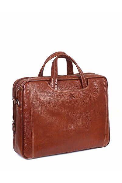 Aka Deri Leather Tan Laptop Briefcase 245 63