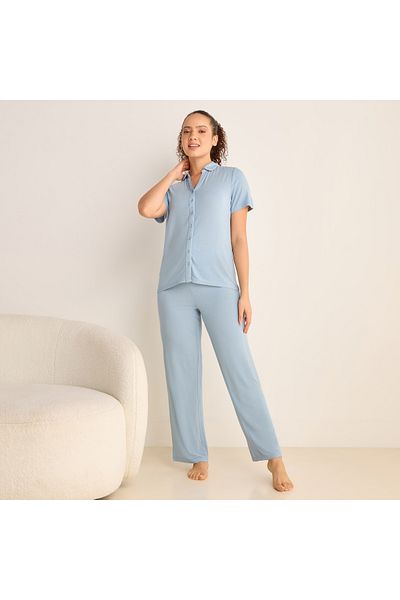 FAV Collared Shirt and Elasticated Pyjama Set