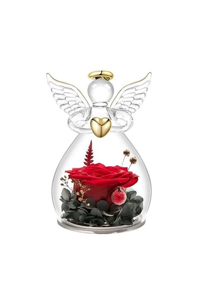 OEM Trandafir criogenic, cupola in forma de Inger, Trandafir Rosu, inima aurie