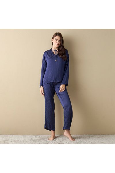 FAV All-Over Floral Detail Long Sleeve Top and Pyjama Set