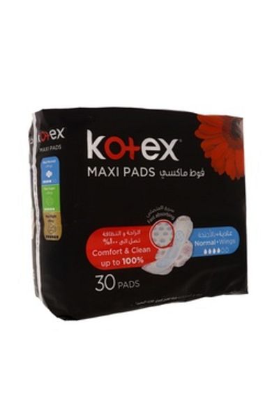 Kotex Maxi Normal Pads with Wings Value Pack 30pcs – Soft, Secure, Everyday Period Protection
