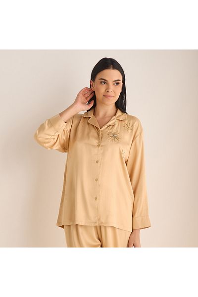 FAV Embellished Satin Pyjama Set