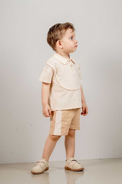 bombe Baby Kids Cream Cotton Comfortable 2-Piece Set Trend Fashion Bottom Top Set
