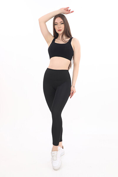 REYNEV Ženske crne sportske i ležerne leggins sa visokim strukom | Leggins za...