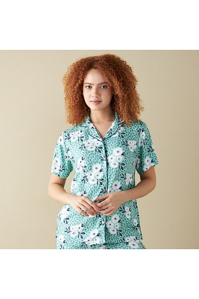 FAV All-Over Floral Print Shirt with Pyjama and Eyemask
