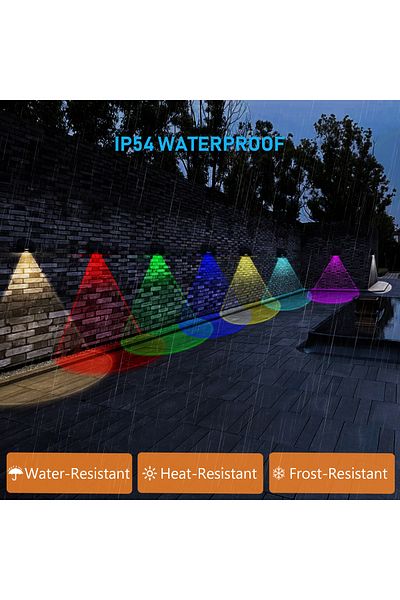 CLASSLIGHTS Set de 4 lămpi solare RGBW pentru gard și perete - iluminat decorativ exterior