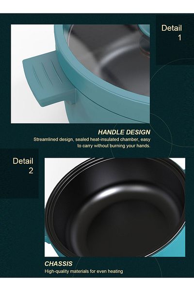 FlashHawk Multi-function Electric Hot Pot Home Electric Cooking Pot Large Capacity Electric Hot Pot Non-stick