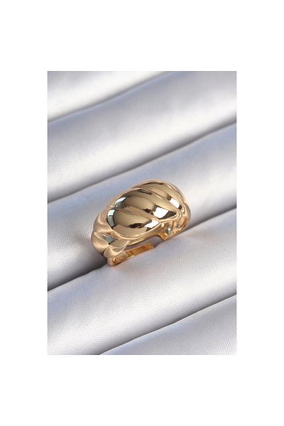 Marsilyan Brass Gold Color Spiral Model Women's Ring - Tj-Byk3483