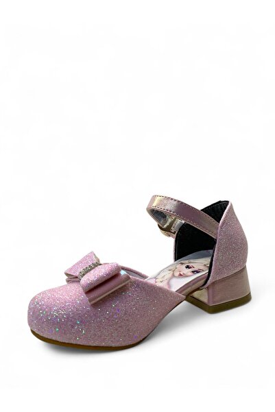 Frozen 23 Girl's Pink Glitter Heeled Evening Dress Shoes