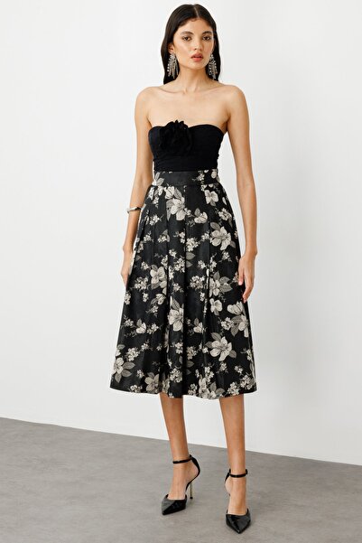 Ekol Fusta midi plisată cu model