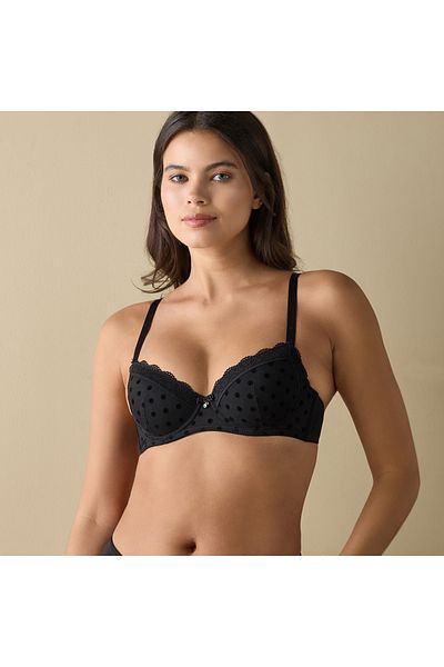 FAV Lace and Mesh Detail Bra with Adjustable Straps