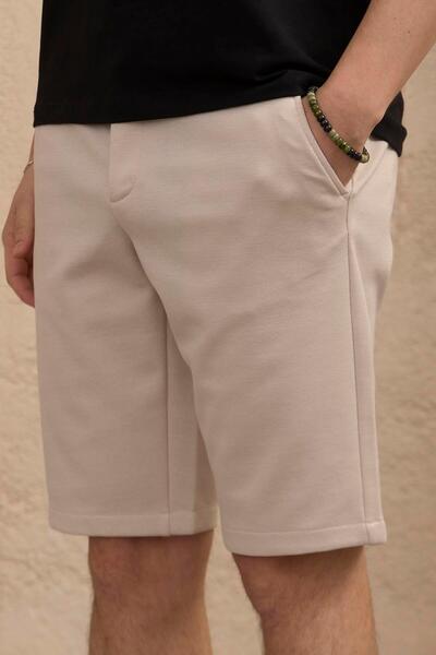 BRACCAS Men's Elastic Waist Relaxed Cut Stone Shorts