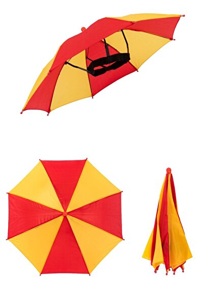 Marlux Kafaya Takılan Şapka Şemsiye Gölgelik Plaj Yazlık Kafa Şemsiyesi Sarı ...