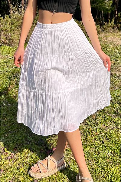 DSB Şile Bezi Medium Size Summer Skirt Lined 100% Cotton 70cm