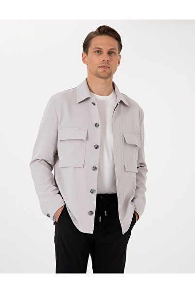 Pierre Cardin Gri Regular Fit Gömlek Ceket 50305637-VR024