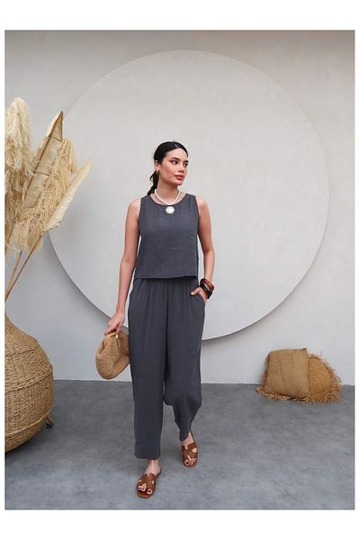 ESRAHELVACI Comfortable Zero Sleeve Blouse Set