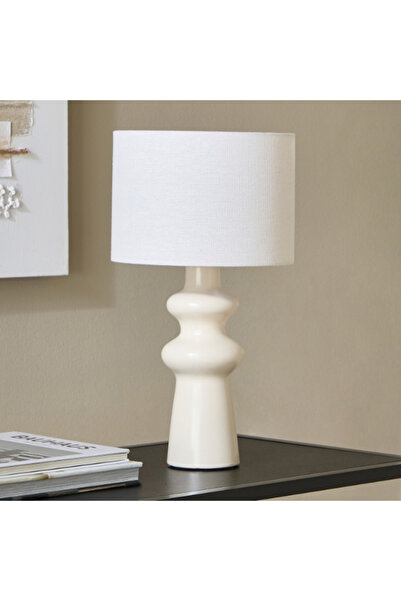 Home Box Emzie Ceramic Table Lamp with Linen Shade 41 cm