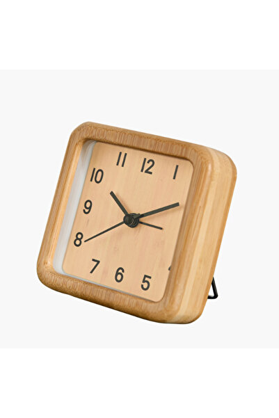 Home Box Saratoga Willa Bamboo Alarm Clock 9x4.3x9 cm