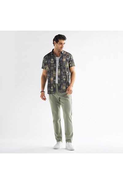 FAV Regular Fit Trousers with Pockets and Button Closure