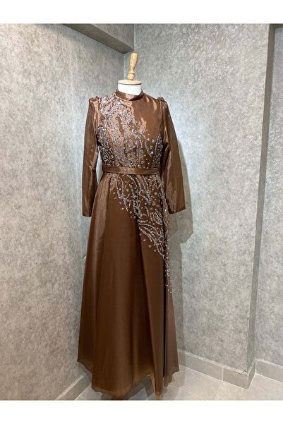 Famelin 24Y665 ABİYE ÜSTÜ TAŞLI KAHVE