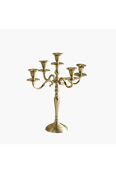 Home Box شمعدان أفيا ألومنيوم بخمسة أذرع، 34×34×50.5 سم