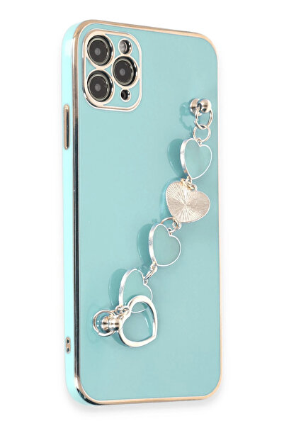 NewFace حافظة ايفون 11 برو ماكس من السيليكون - أخضر مائي ALSAT