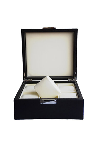 PUFO Elegant box for storing and organizing 6 watches or jewelry, Royal Premium model, black